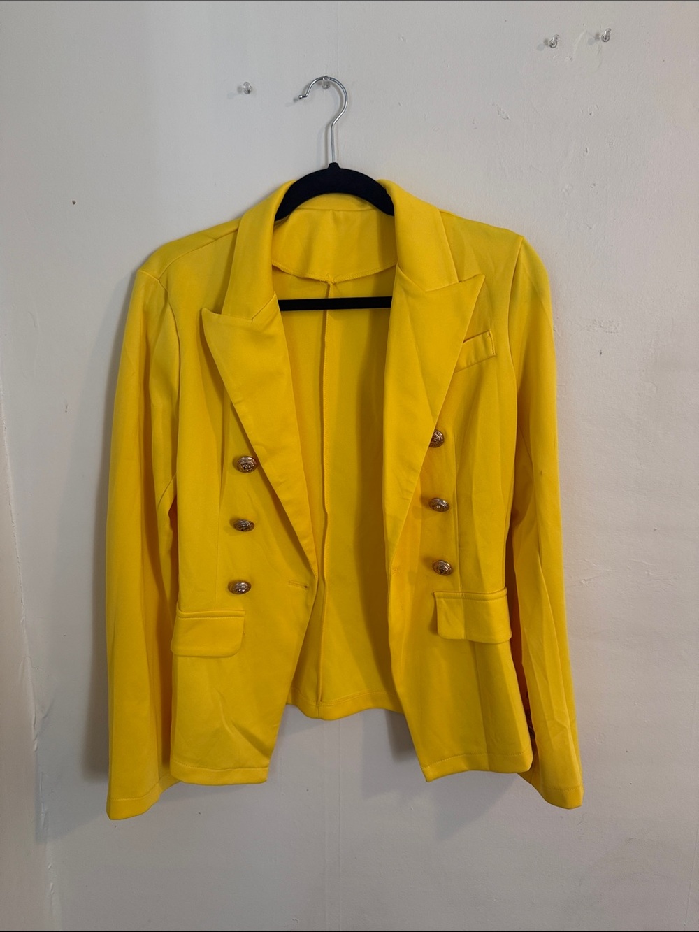 Yellow Double-Breasted Women's Blazer